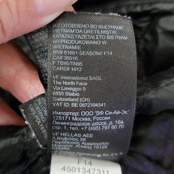 The North Face Womens Thermoball Jacket S Black Quilted Lightweight Insulated - Picture 7 of 10